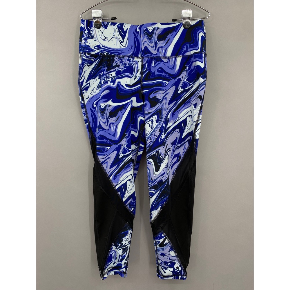 Livi Active Marble Swirl Mesh Leggings Womens 14/16 Blue Purple Yoga Psychedelic